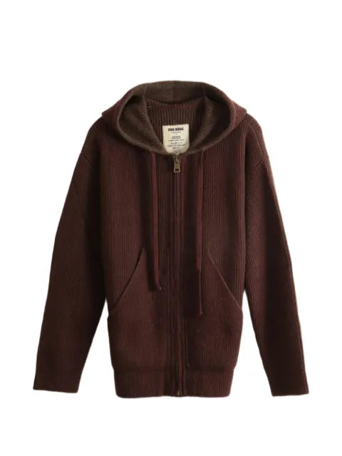 Uma Wang ribbed-knit zip-up hoodie