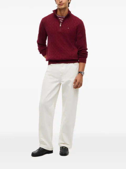 Tommy Hilfiger cable-knit quarter-zip sweater