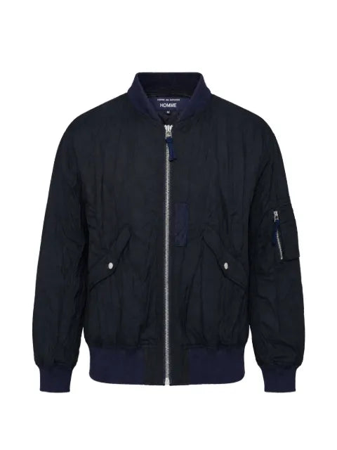 Comme des Garçons Homme crinkled zip-up bomber jacket