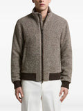 Peserico herringbone-pattern bomber jacket