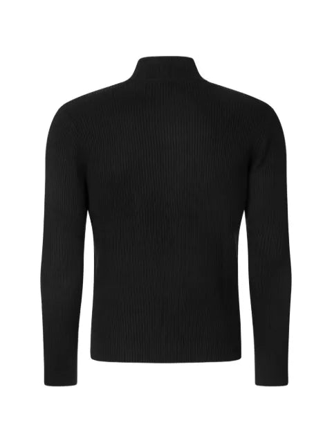 Karl Lagerfeld ribbed-knit zip-up cardigan