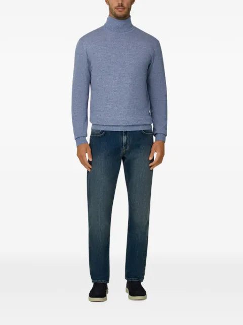 Boggi Milano turtleneck jumper in merino wool cashwool® mouliné