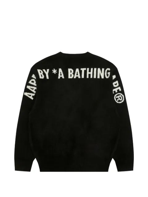 AAPE BY *A BATHING APE® logo-intarsia zip-up cardigan