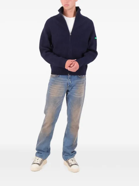 FLÂNEUR ribbed-knit zip-up cardigan