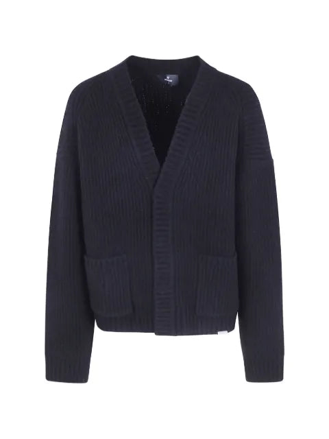 Represent ribbed-knit wool cardigan