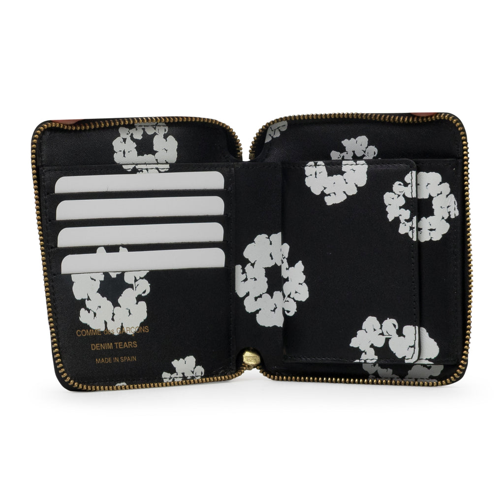 Black Cotton Wreath Wallet