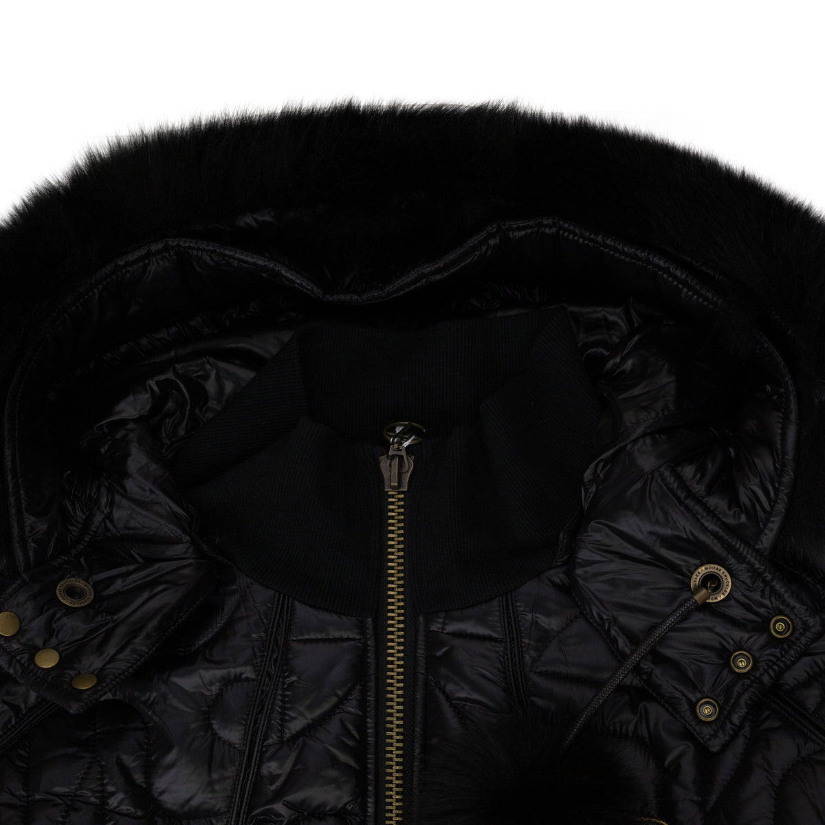 Black DM Quilted Bomber Down Jacket
