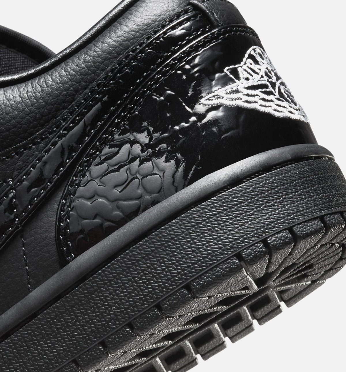 Air Jordan 1 Low Patent Elephant Women's Lifestyle Shoe - Black/Black/White/Metallic Silver