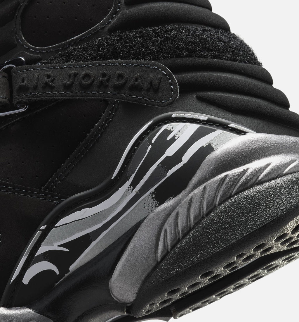 Air Jordan 8 Retro Chrome Big Kids' Sneakers - Black / White / Light Graphite