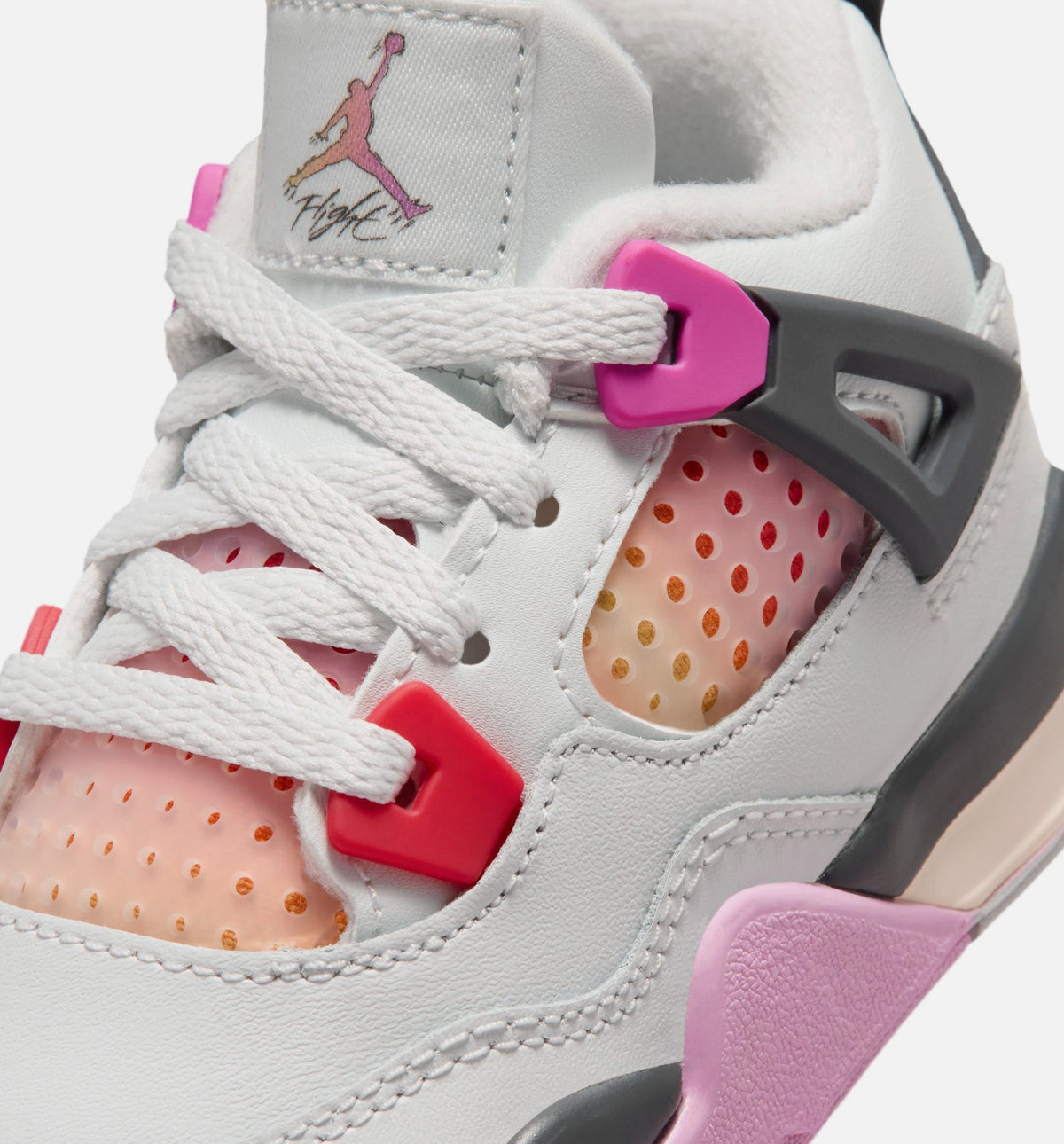 Air Jordan 4 Retro Comic – Infant/Toddler Lifestyle Shoe in Off White/Fire Pink/Anthracite