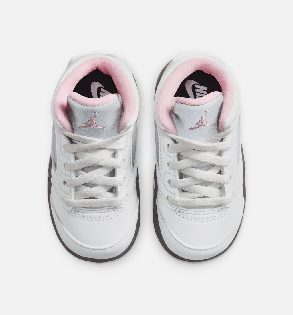 Air Jordan 5 Retro Medium Soft Pink Infant Sneakers - White/Black/Medium Soft Pink