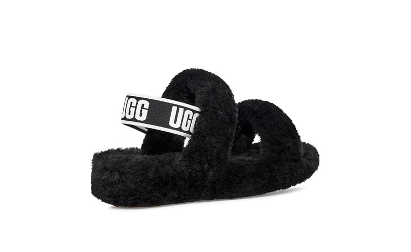 Fluffy Strap Sandals — Black | New Arrival | In Stock