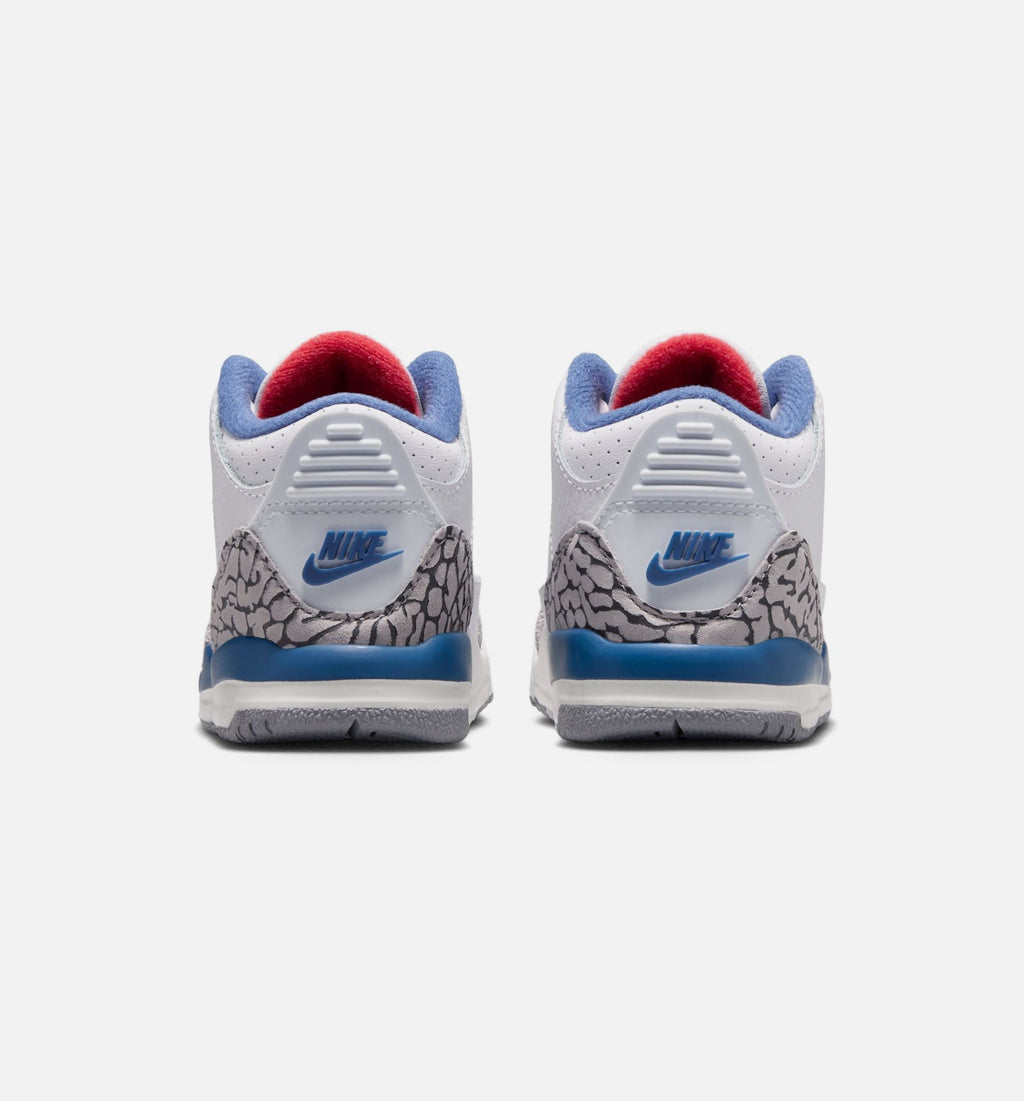Air Jordan 3 Retro OG True Blue Baby & Toddler Sneakers - White / Fire Red / True Blue