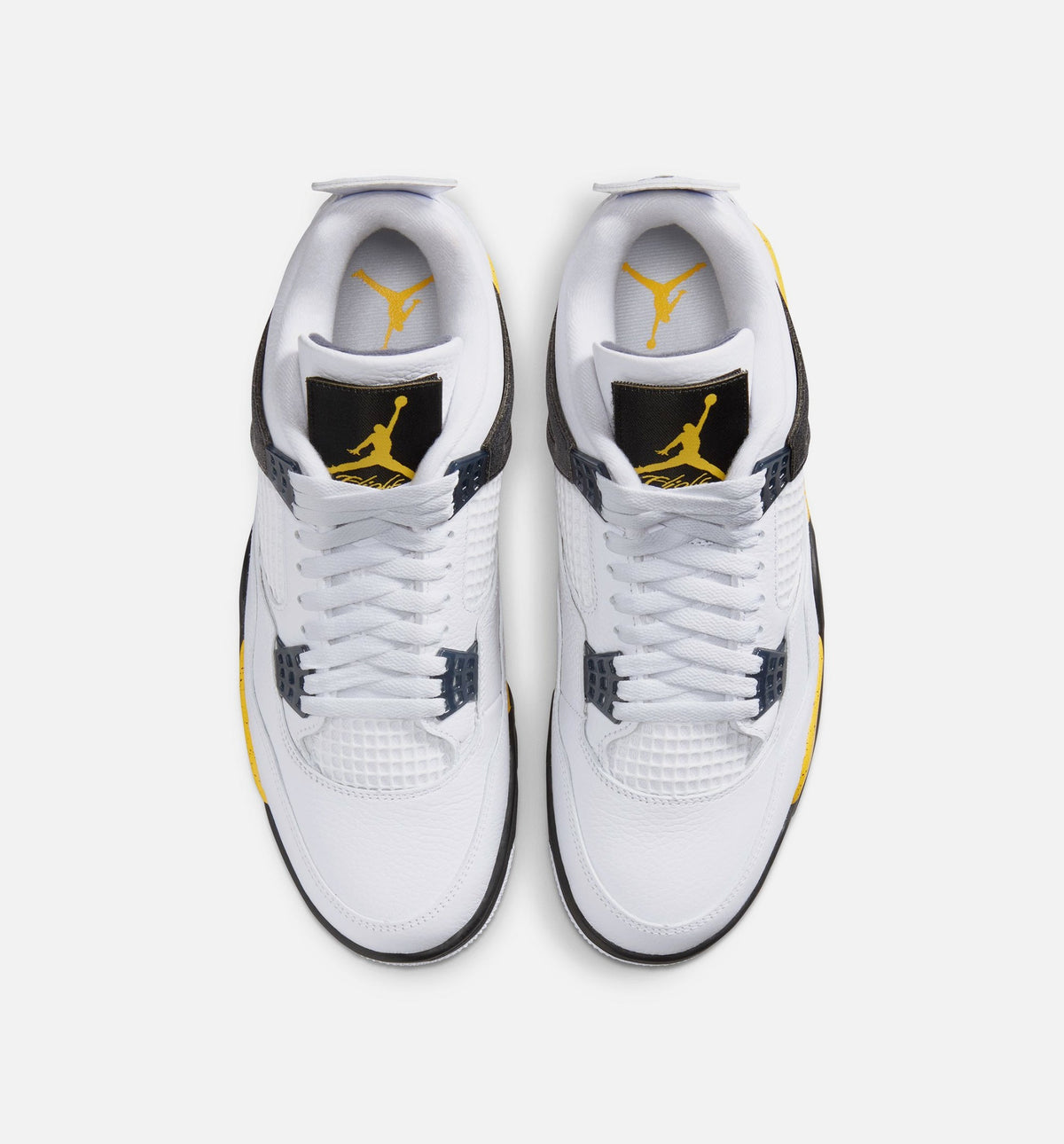 Air Jordan 4 Retro Rare Air Tour Yellow Men's Sneakers - White / Dark Blue-Grey / Black / Tour Yellow