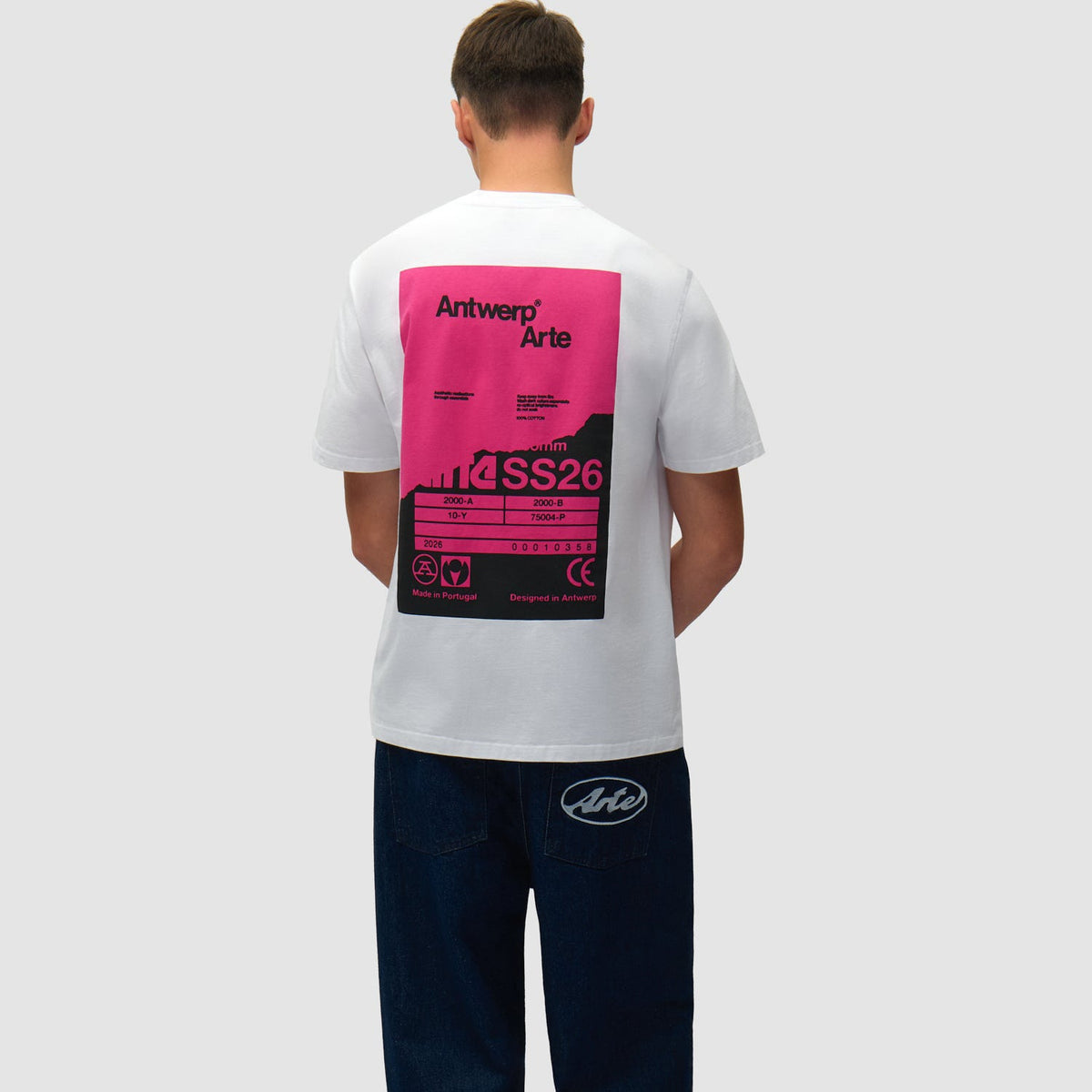 Arte Back Poster T-shirt: White