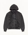SKULLS ZIP HOODIE PIGMENT DYED