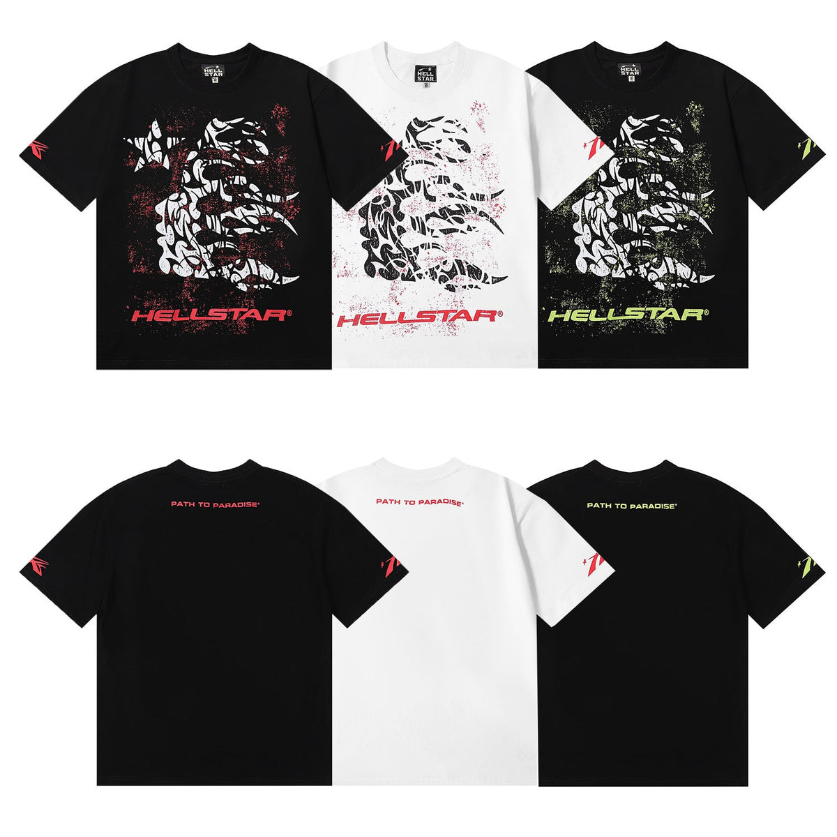 Hellstar Series Vintage Graphic Print Loose Unisex Streetwear T-Shirt