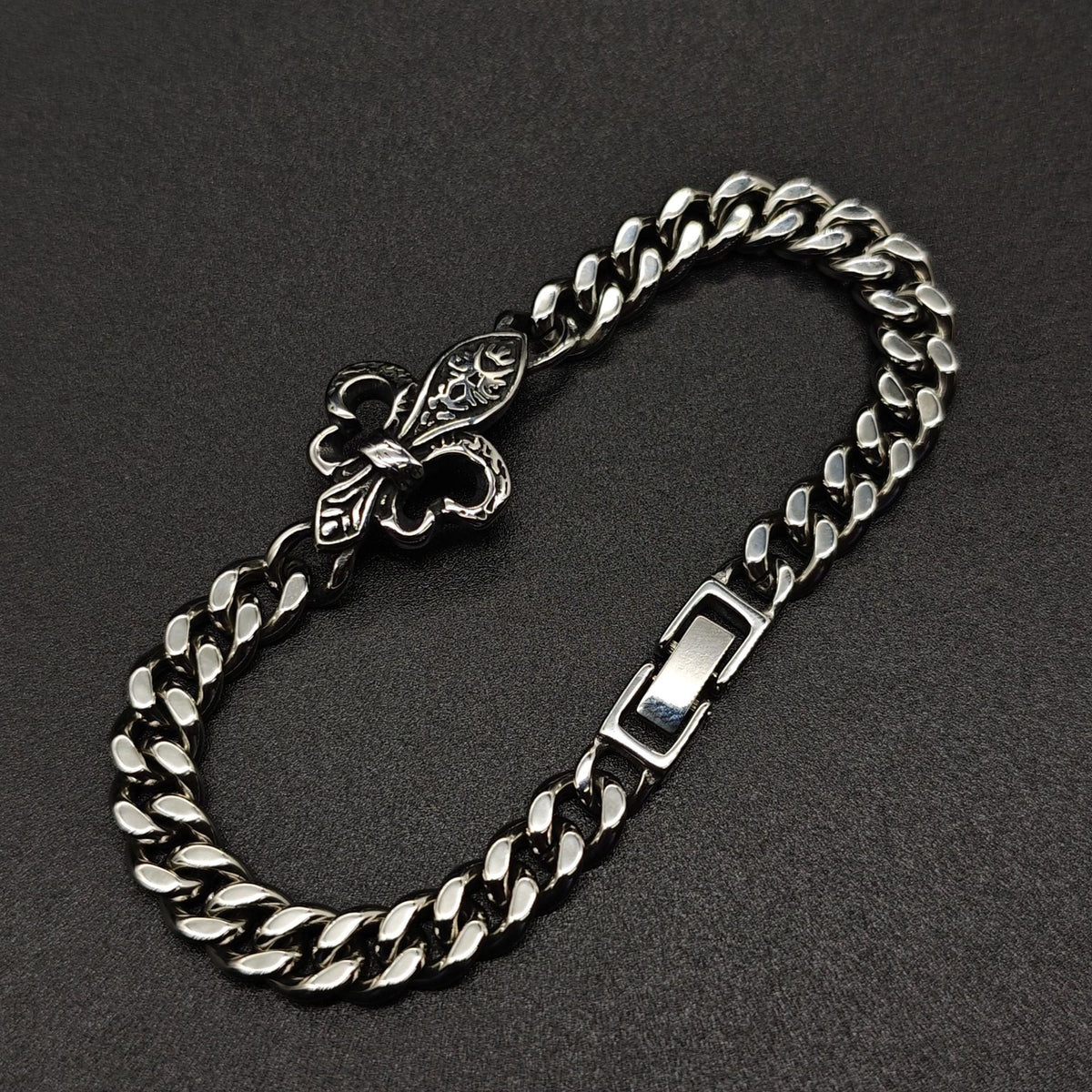 Chrome Hearts anchor Fleur de Lis ID bracelet 925 Sterling Silver