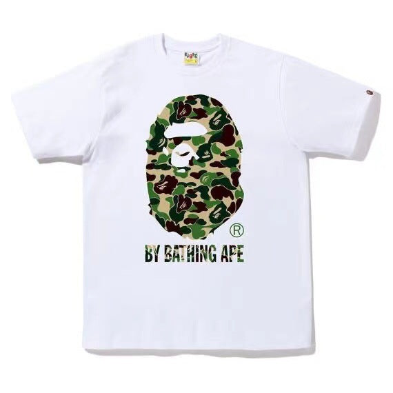 BAPE Classic Camo Ape Head Letter Print Loose Unisex Casual T-Shirt