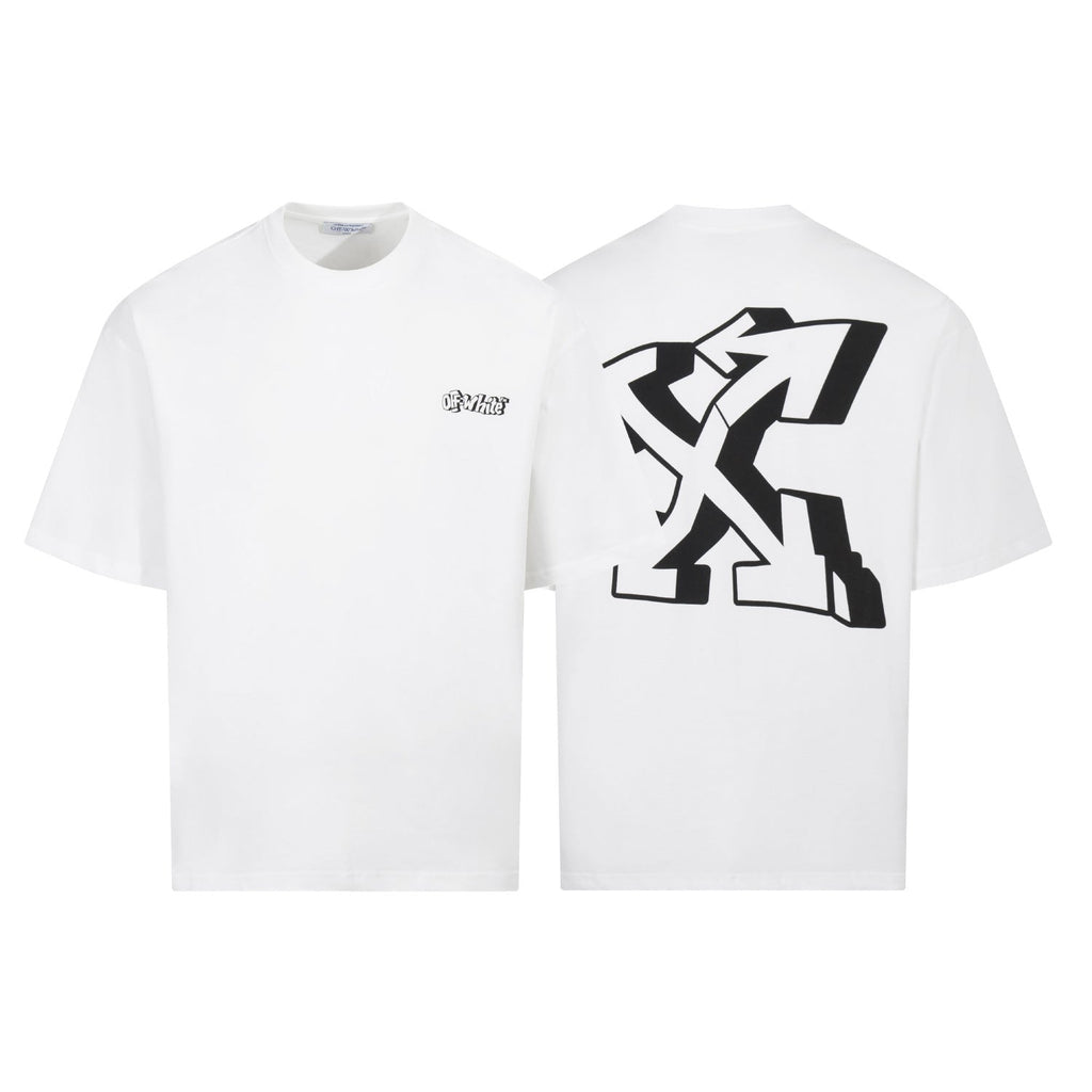 Off White Arrow Print Crew Neck Short Sleeve T Shirt Unisex