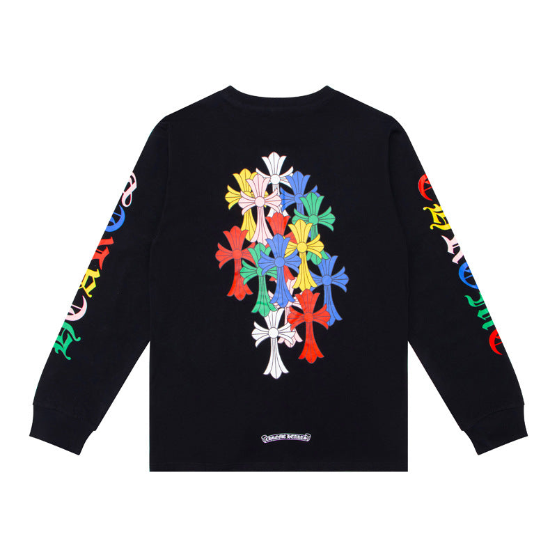 Chrome Hearts Cross Horseshoe Sanskrit Print Long Sleeve Tee Unisex