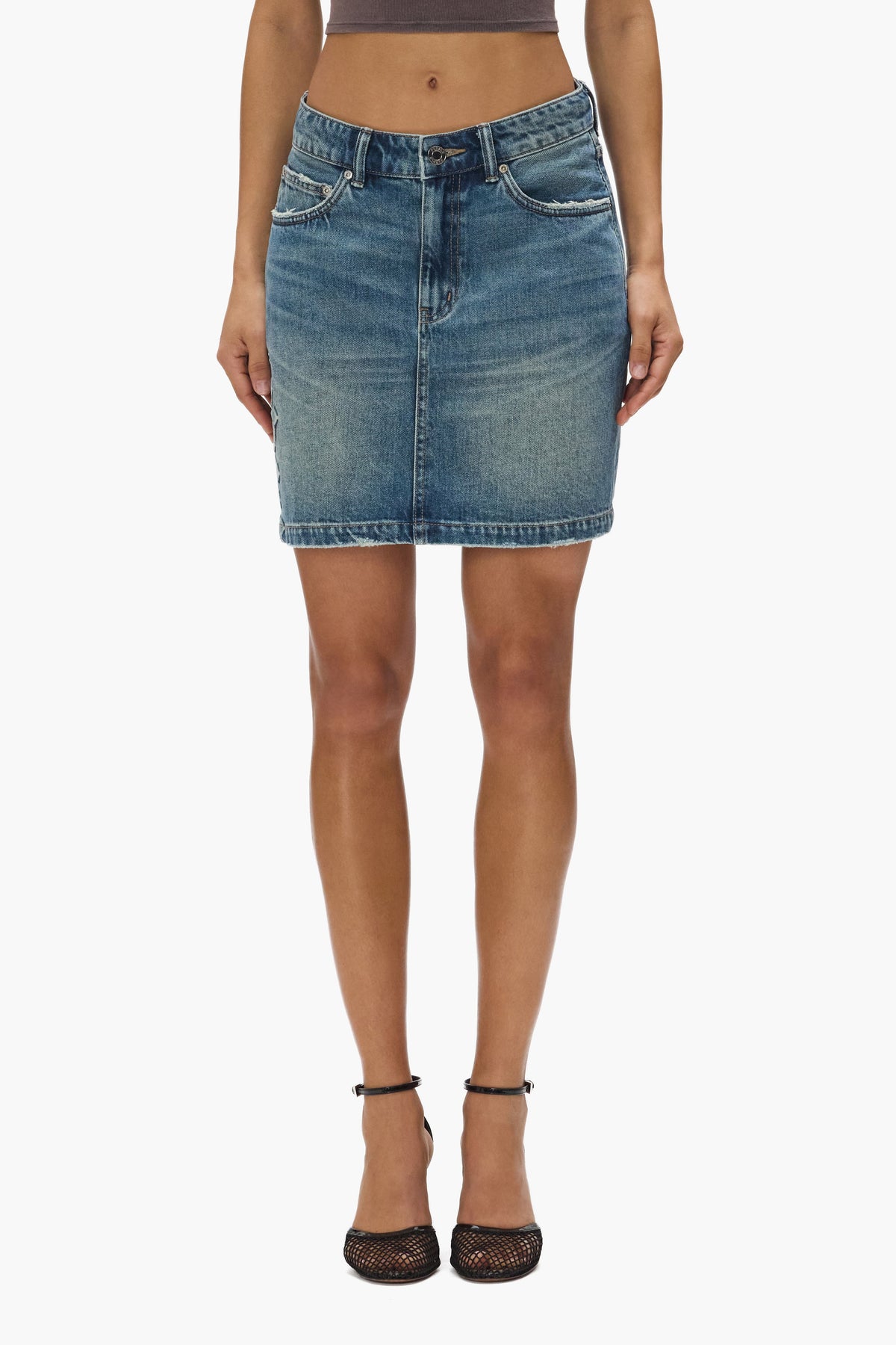 Embossed Monogram Mini Skirt