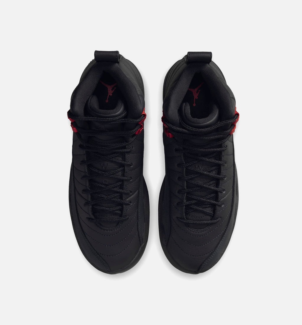 Air Jordan 12 Retro Bloodline Grade School Lifestyle Shoes - Black / Varsity Red