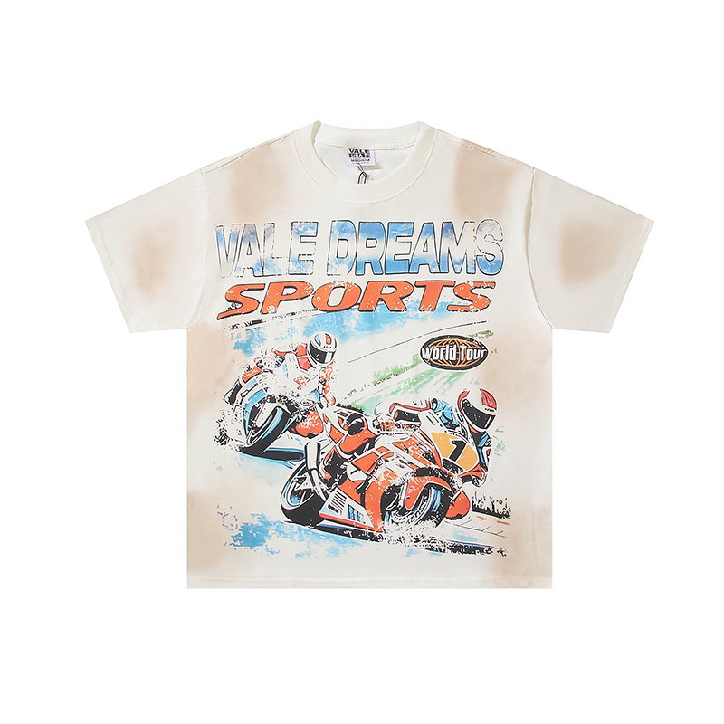 VALE USA Motorcycle Graphic Washed T-Shirt