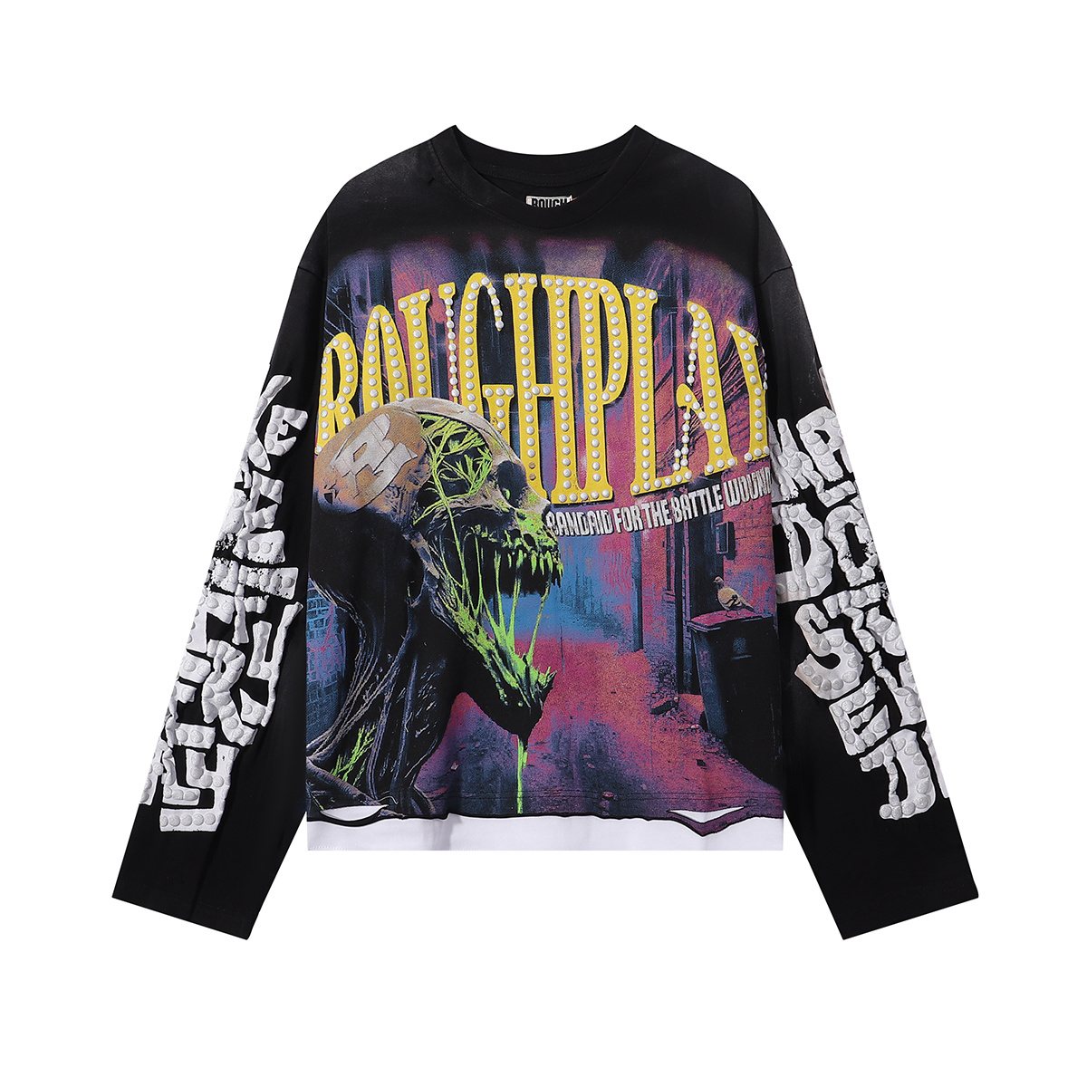 Rough Play Slime Skull Graphic Long-Sleeve T-Shirt