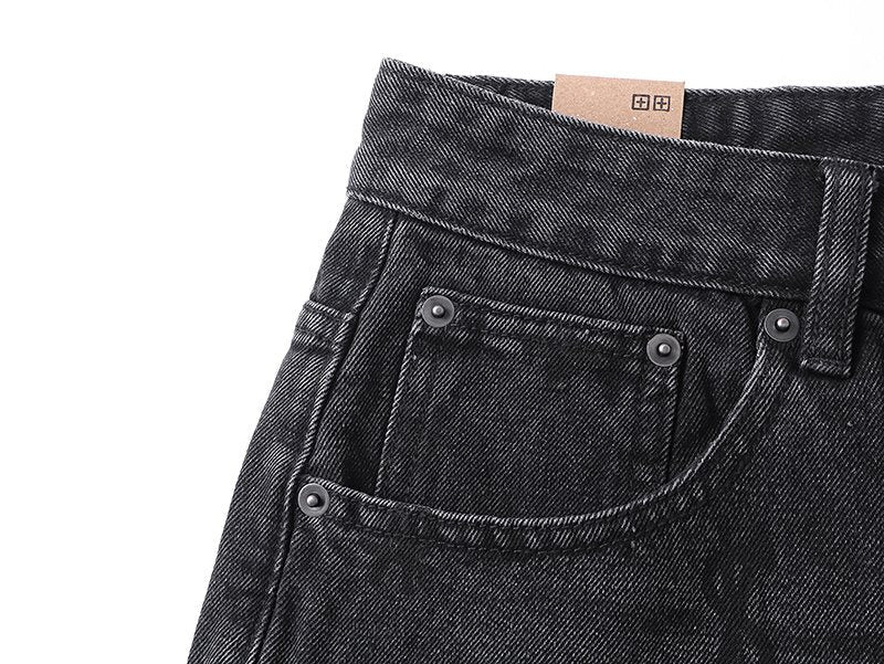 Ksubi Washed Black Straight-Leg Graphic Jeans