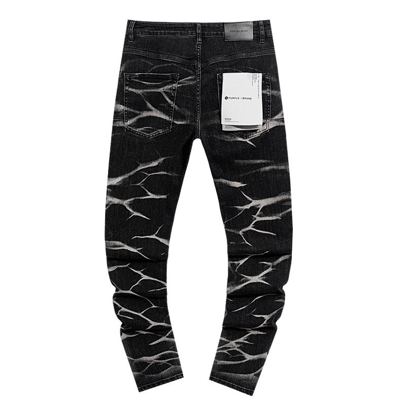 Purple Brand Black Washed Distressed Jeans