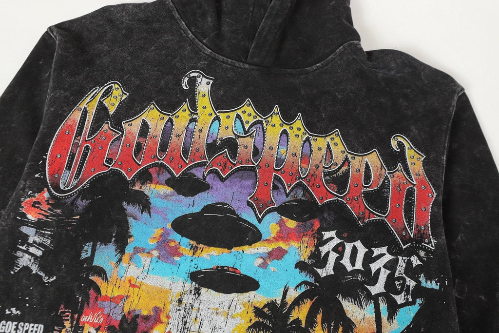 Godspeed Out of Many One Washed Graphic Hoodie