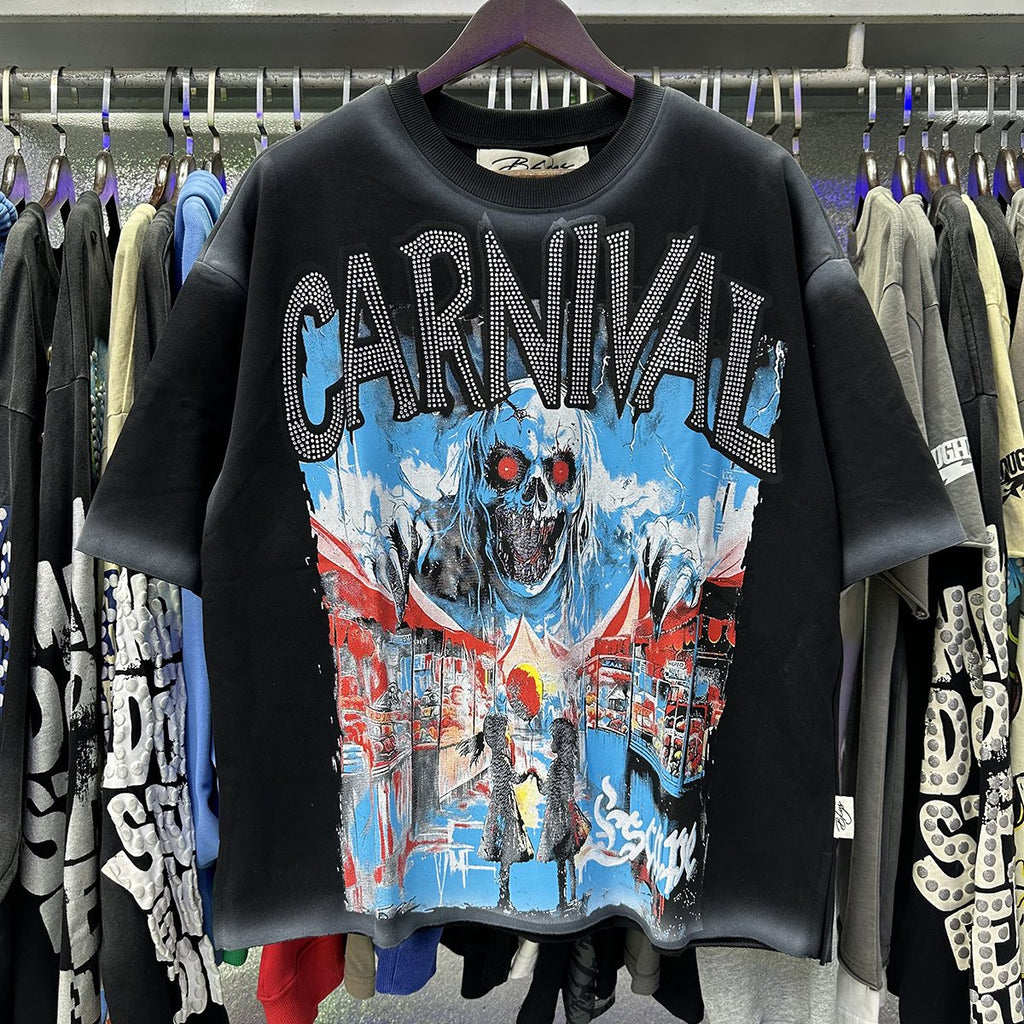 MAJESTIK Carnival Graphic Cropped T-Shirt