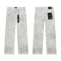 Purple Brand White Paint-Splatter Distressed Jeans