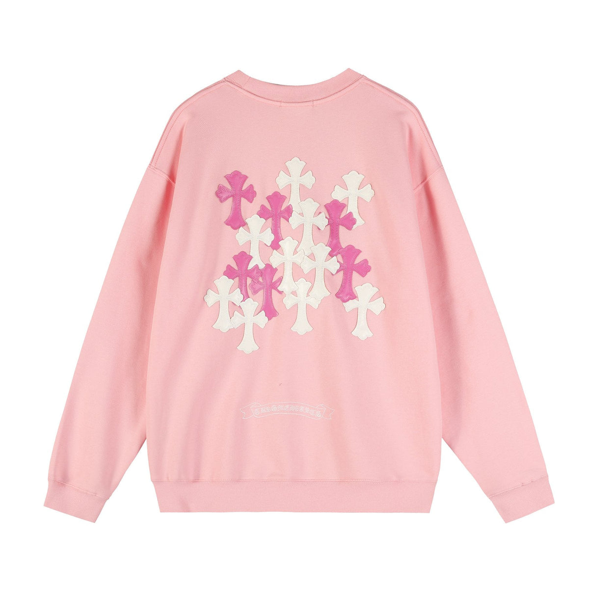 Chrome Hearts Pink Graphic Applique Crewneck Sweatshirt