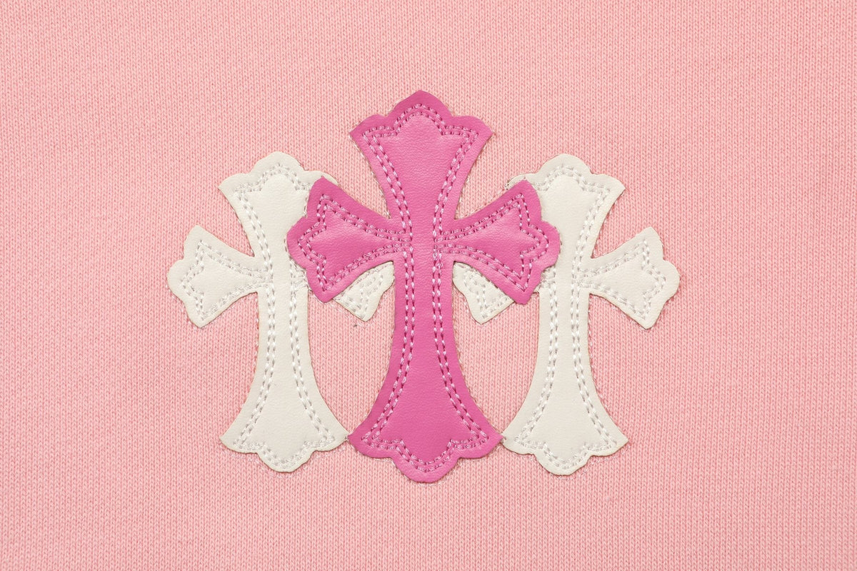 Chrome Hearts Pink Graphic Applique Crewneck Sweatshirt