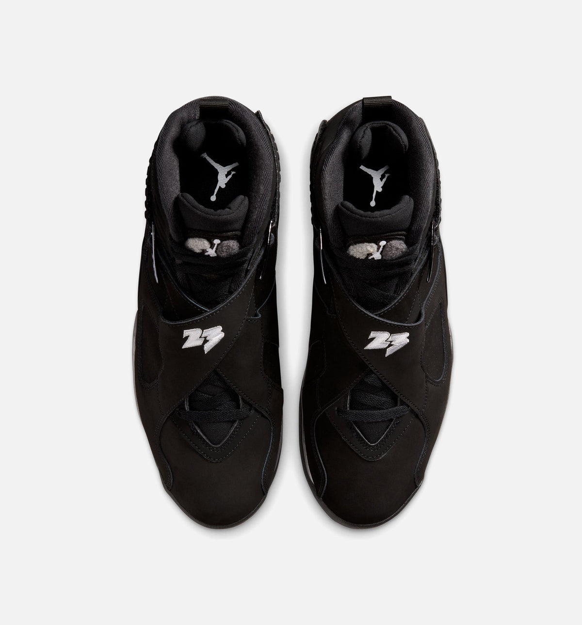 Air Jordan 8 Retro Chrome Black and Light Graphite Men's Shoes