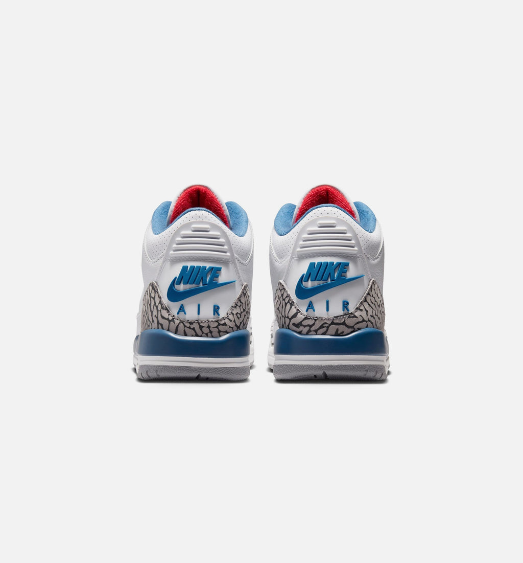 Air Jordan 3 Retro OG True Blue Grade School Shoes - White/Fire Red/True Blue