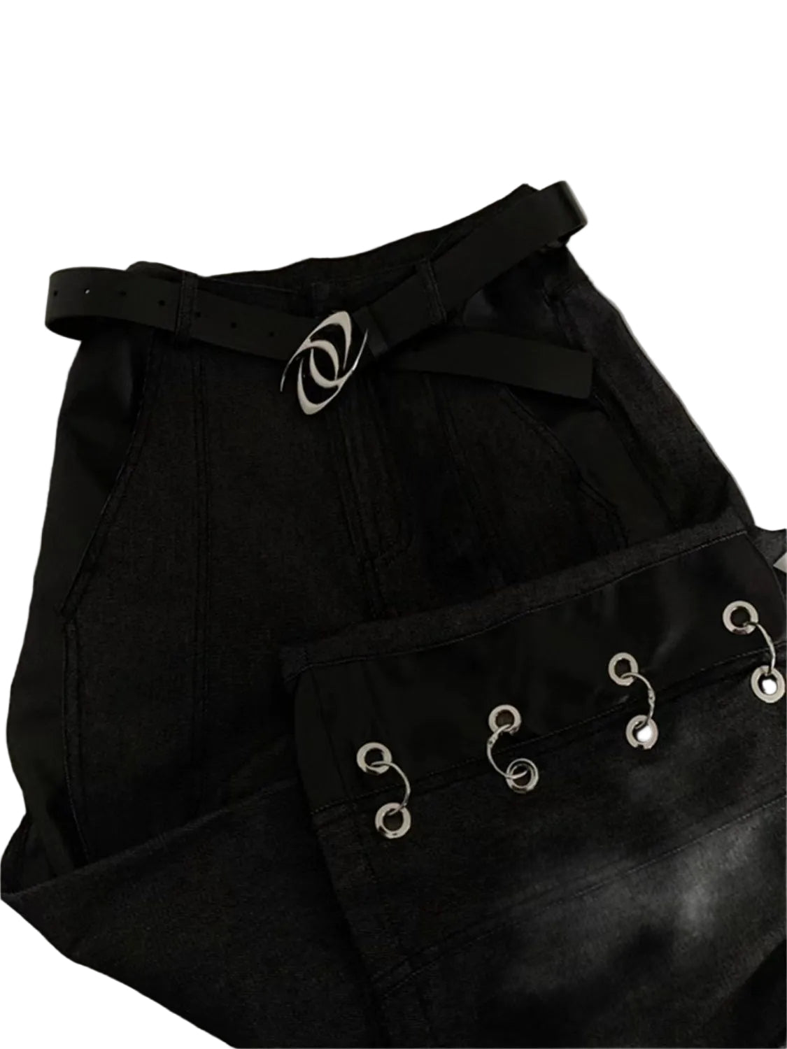 Punk Dual Swirl Metal Buckle Leather Belt Avant-Garde Waist Belt