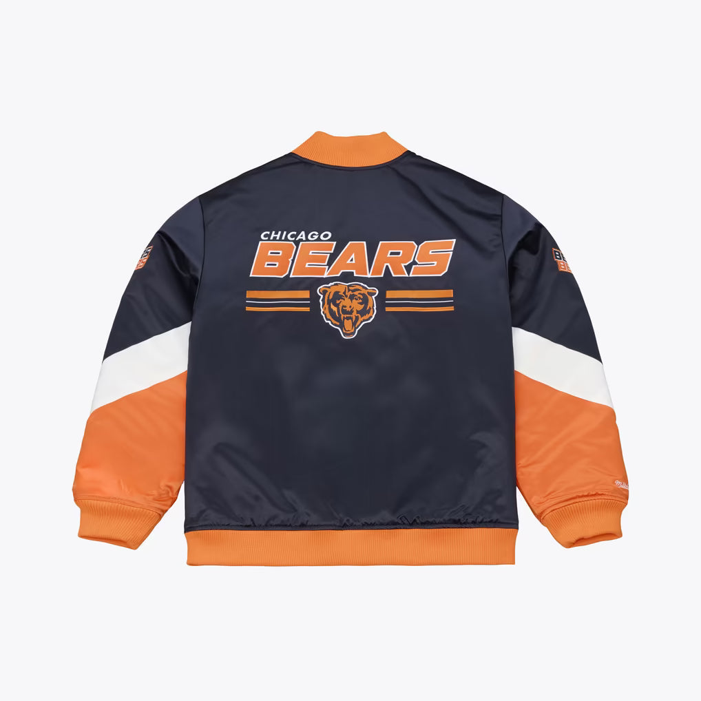 M&N NFL Chicago Bears Triple Check Heavyweight Satin Jacket