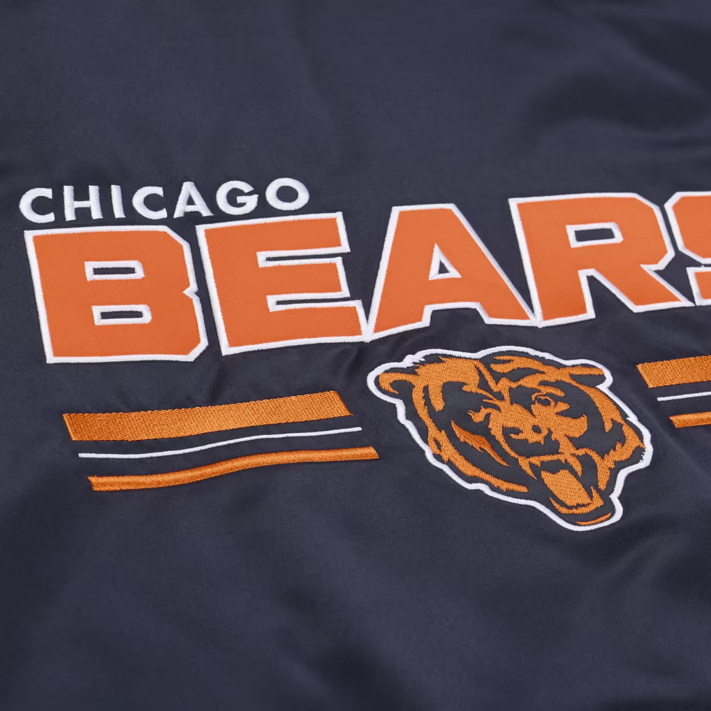 M&N NFL Chicago Bears Triple Check Heavyweight Satin Jacket