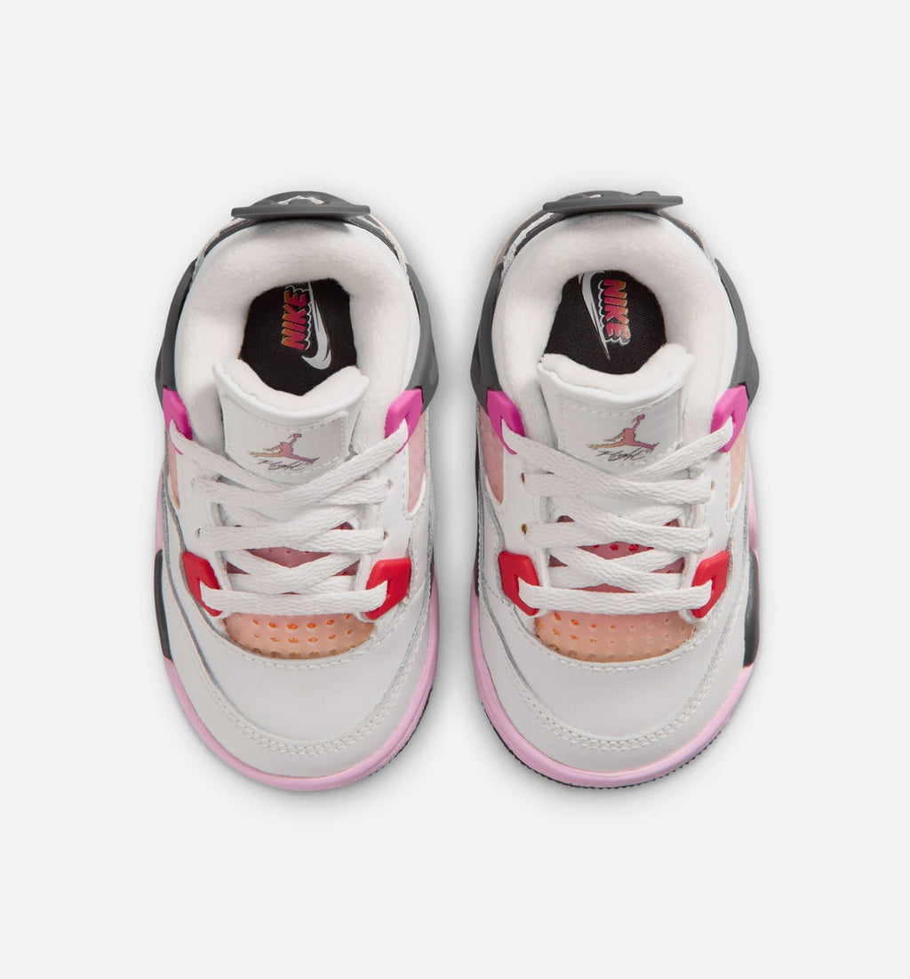 Air Jordan 4 Retro Comic – Infant/Toddler Lifestyle Shoe in Off White/Fire Pink/Anthracite