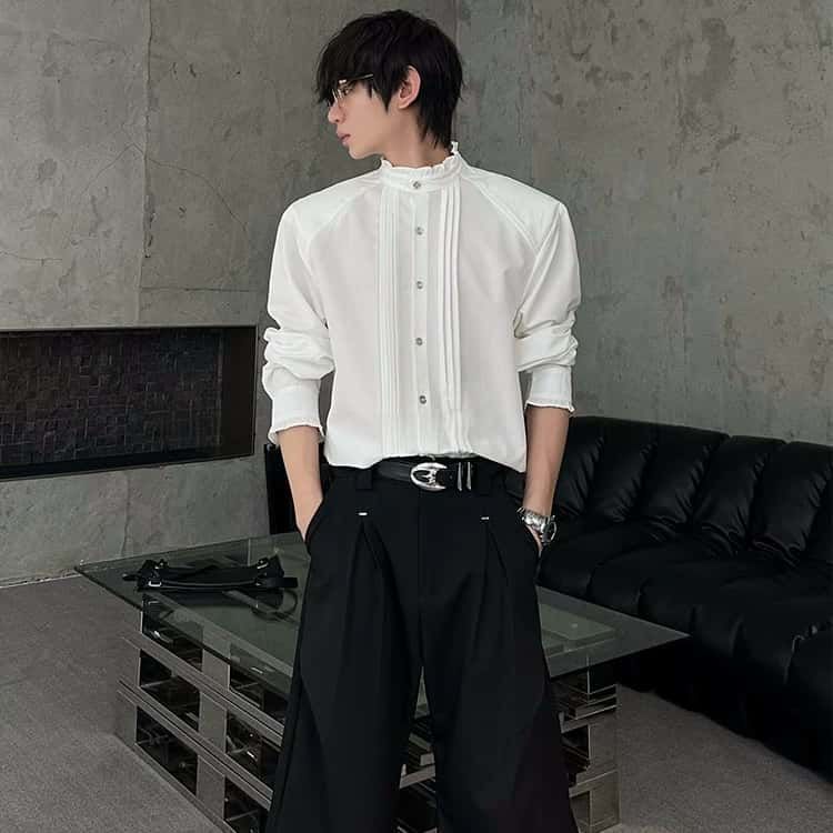 Futuristic Logo Leather Belt Silver Metal Buckle Unisex Waist Belt