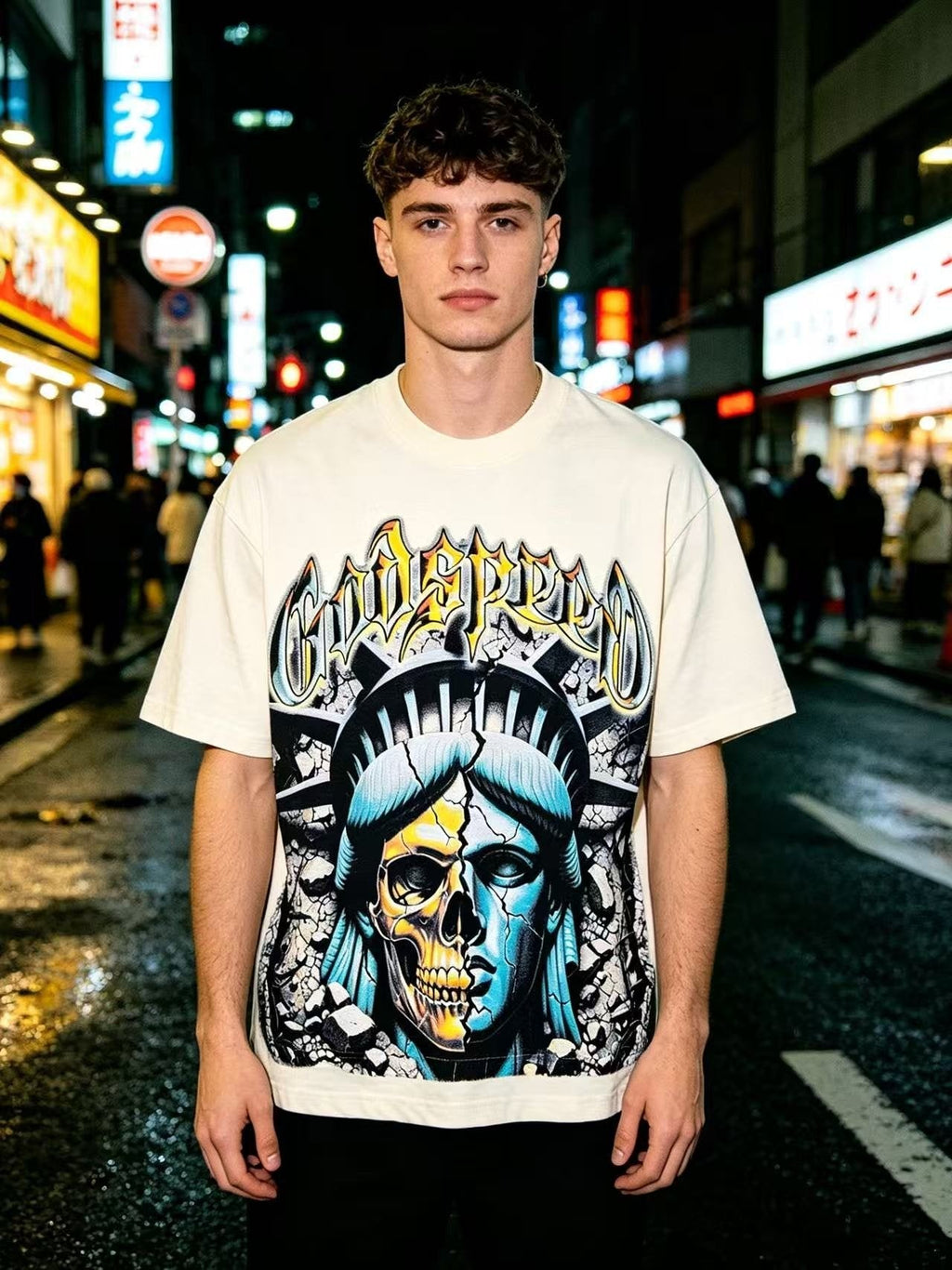 Godspeed Out of Many One Liberty Skull Graphic T-Shirt
