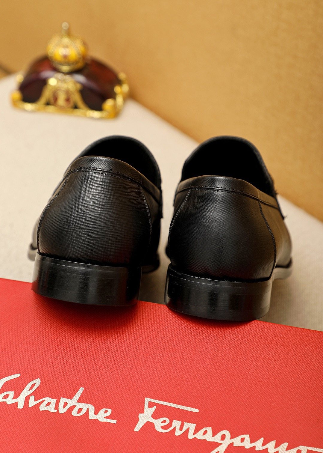 Ferragamo Black Hardware Loafers - Low Heel