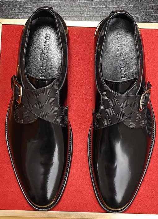 Louis Vuitton Black Buckle Strap Dress Shoes
