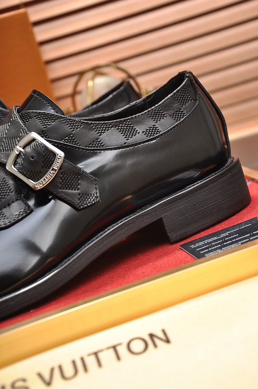 Louis Vuitton Black Buckle Strap Dress Shoes