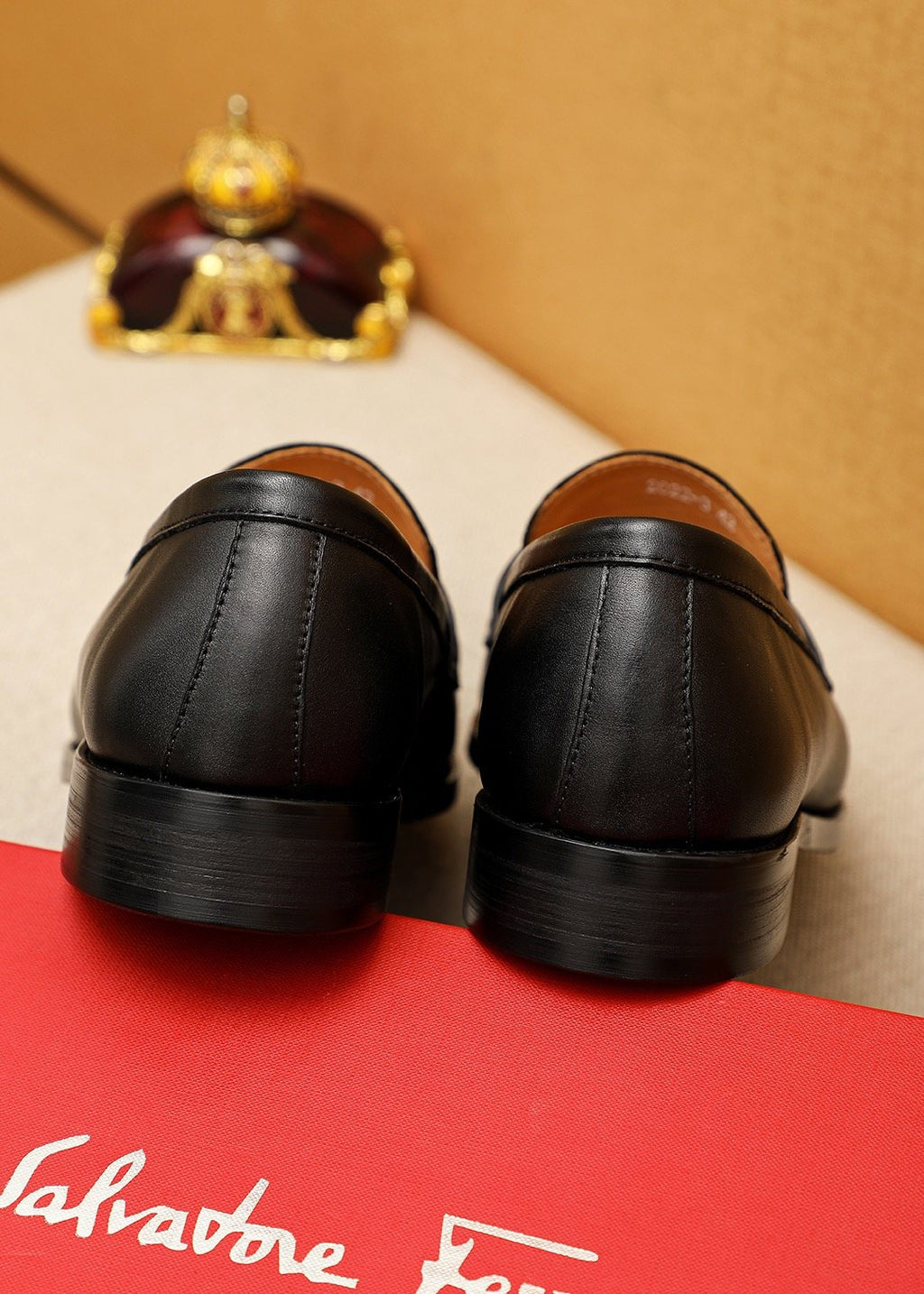 Ferragamo Black Buckle Loafers - Slip-On Construction