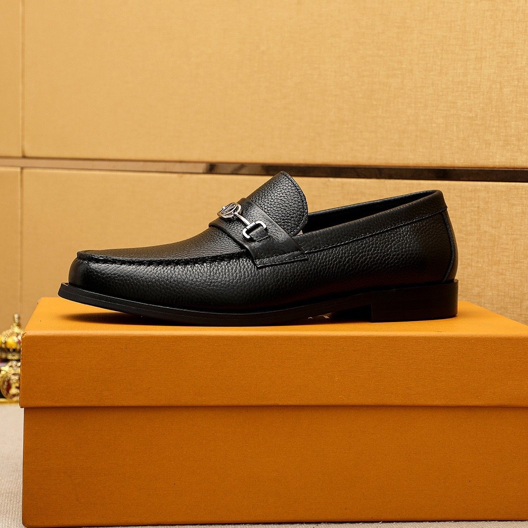 Louis Vuitton Black Hardware Loafers - Stitched Apron Toe