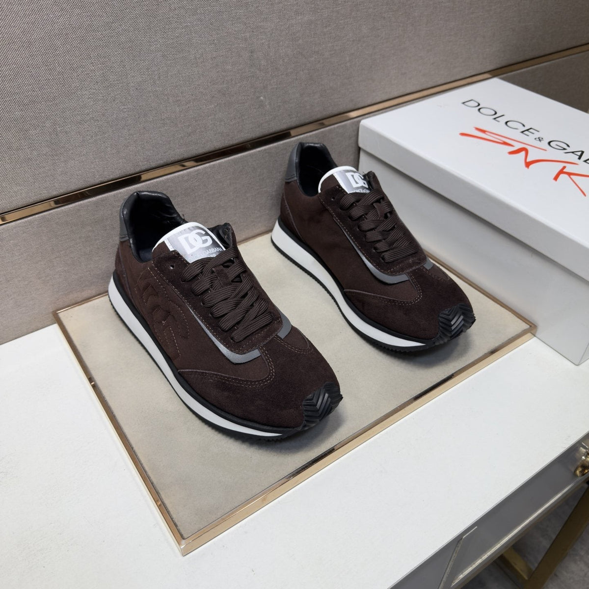Dolce & Gabbana Dark Brown Low-Top Sneakers